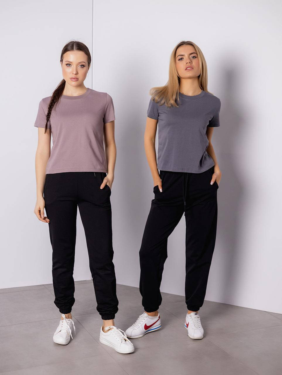 

Женские футболки Футболка женская цвет сливовый размер S-XL тренд