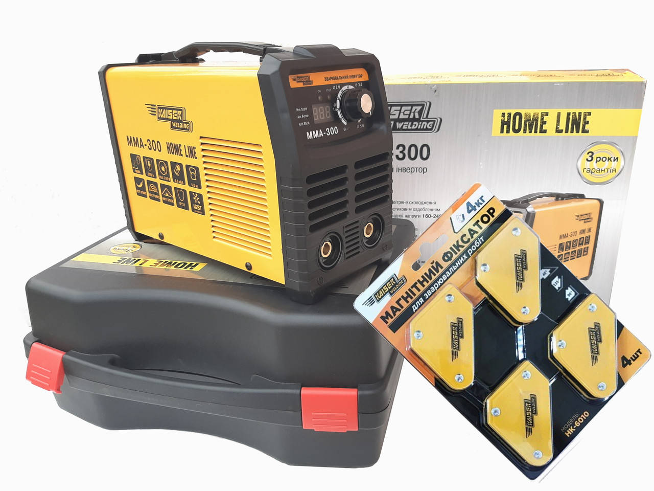 

Сварочный аппарат инвертор Kaiser MMA-300 Home Line Home Line Магнитный фиксатор 4шт. в комплекте