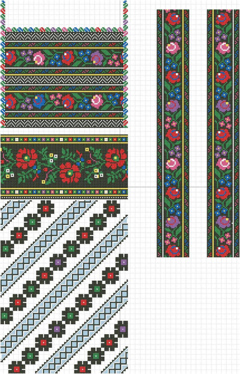 

Вишиванка жіноча. Борщівська, Схема xsd, dst, pes, jef, hus
