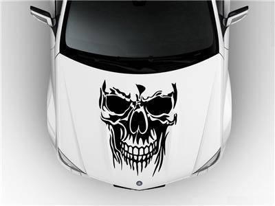 

Виниловая наклейка на авто - на капот Череп 101 60х50 см, Белый