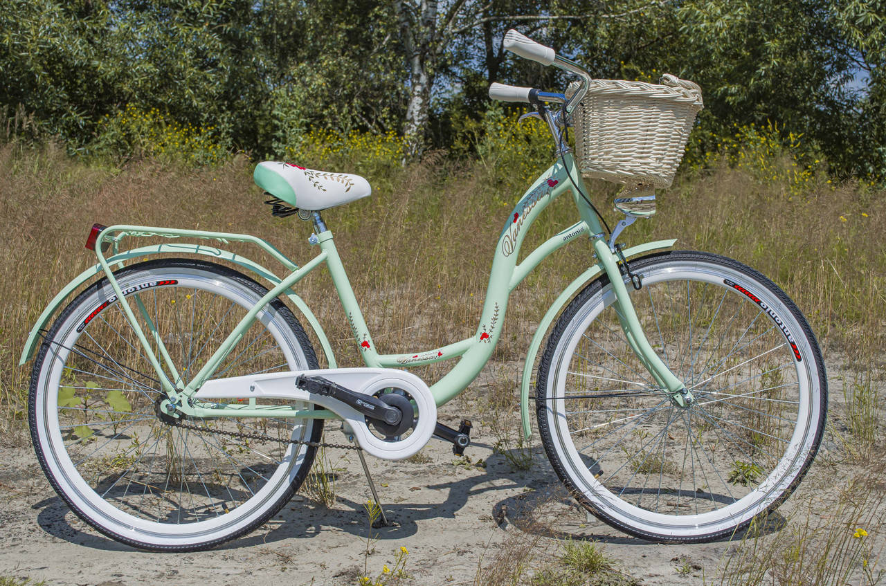 

Велосипед женский городской VANESSA 26 mint с корзиной Польша, Зелёный