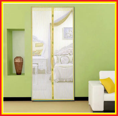 

Москитная сетка на магнитах на дверь,антимоскитная штора самозакрывающаяся магнитная,штора магнитная Желтая, Желтый