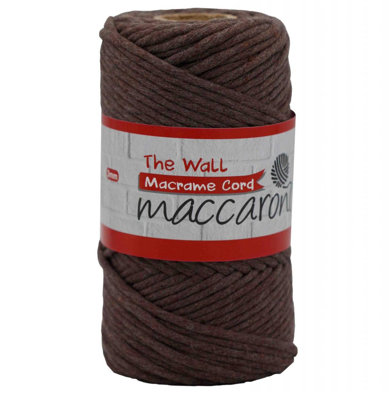 

Эко Хлопковый Шнур Macrame Cord The Wall Maccaroni 3 mm , шоколадно-коричневый, Шоколад