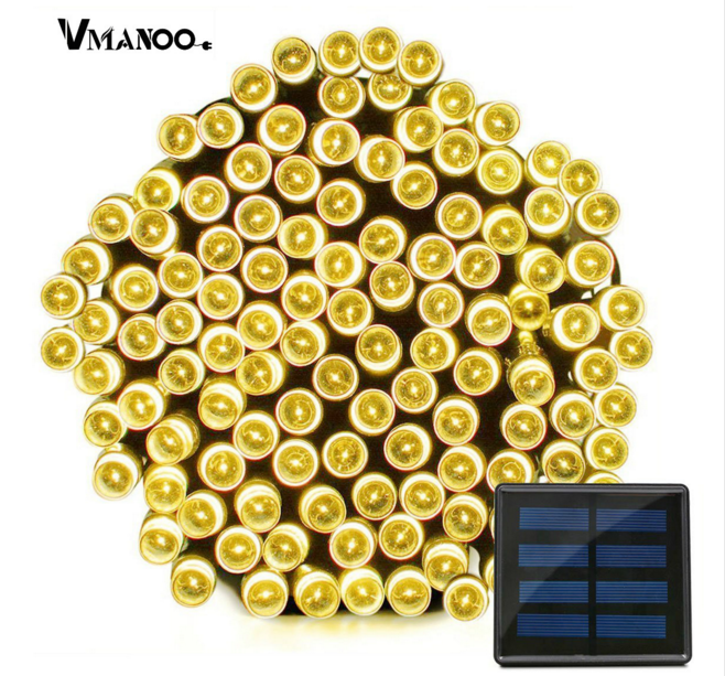 

Автономная уличная светодиодная гирлянда на солнечной батарее 22м 200Led желтый
