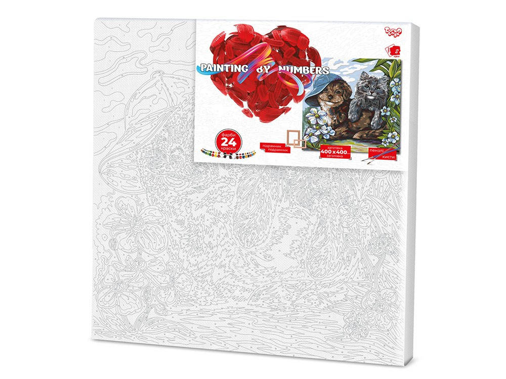 

Картина по номерам №4 "Щенок и котёнок" 40*40см, серия 2, в термопакете