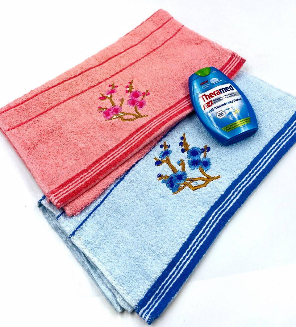 

Полотенце для кухни и рук махровое однотонное "Веточка Сакуры", Разные цвета