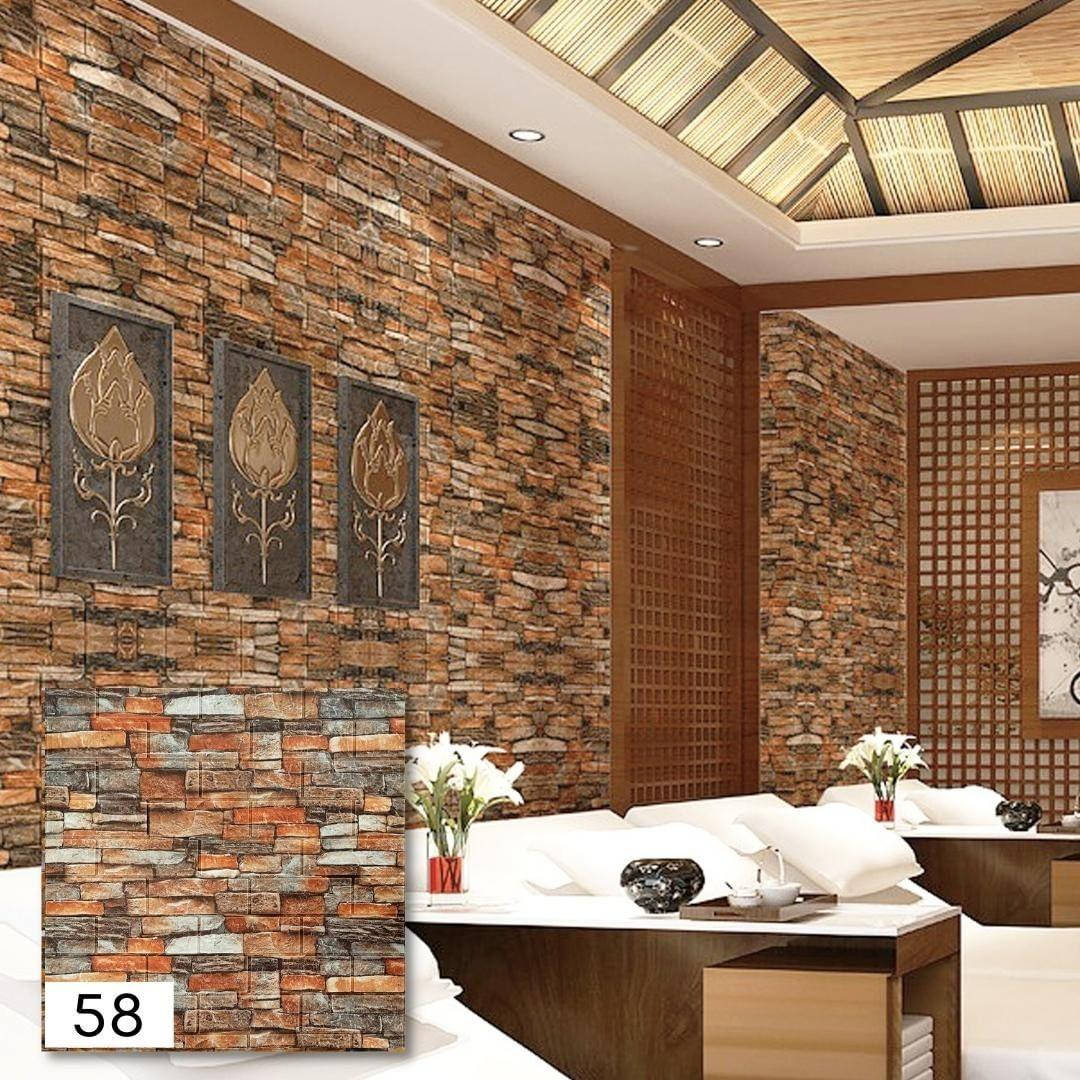 

№58 Самоклеющаяся 3D панель "Камень песчаник" 77×70 см толщина 5 мм