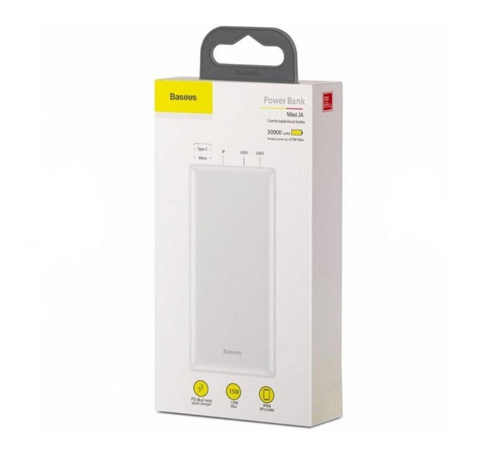 

Power Baseus Smart Display 30000mAh |15W, 3A, Type-C/2USB Белый.