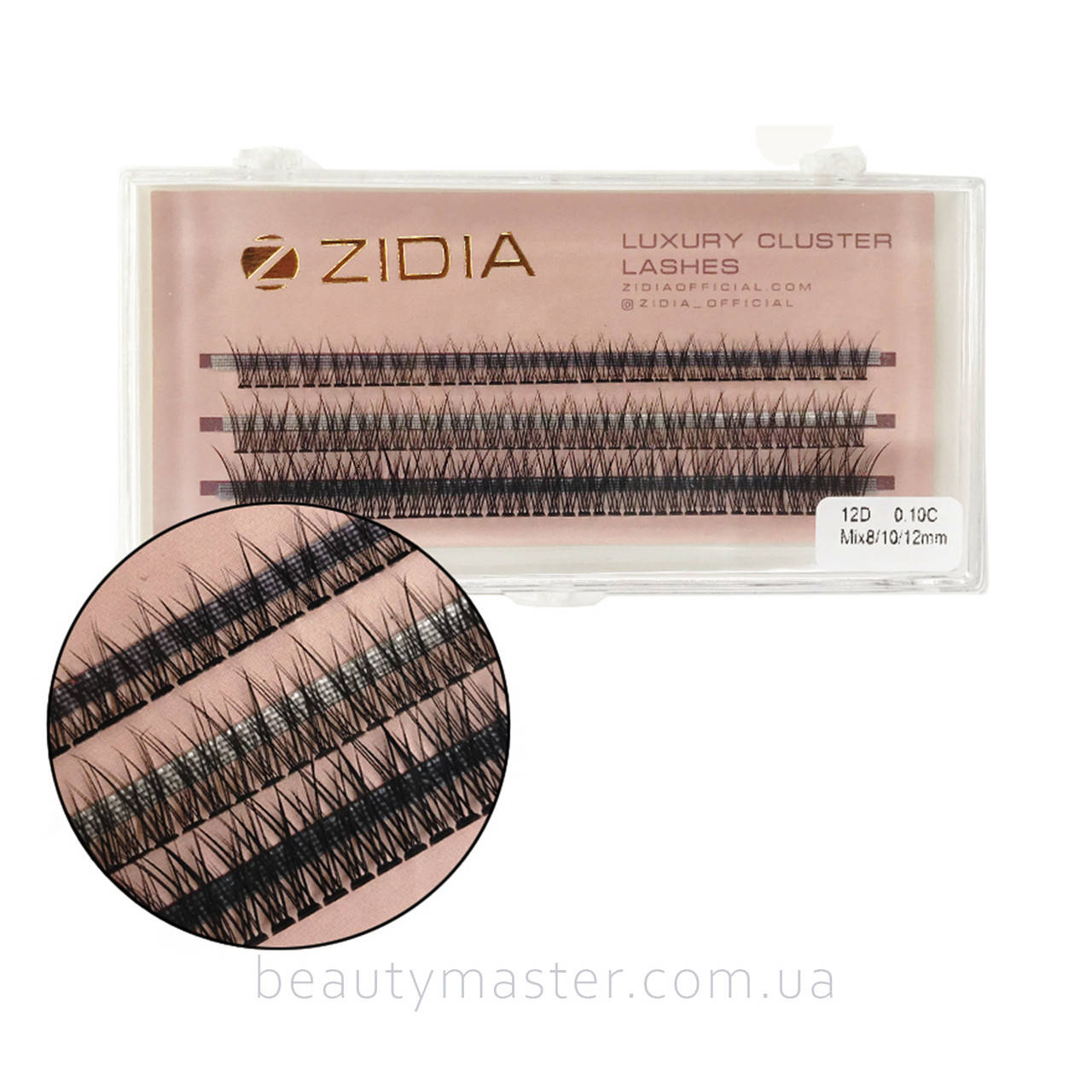 

ZIDIA Ресницы Fish Tail 12D mix 8,10,12mm пучки C 0.10