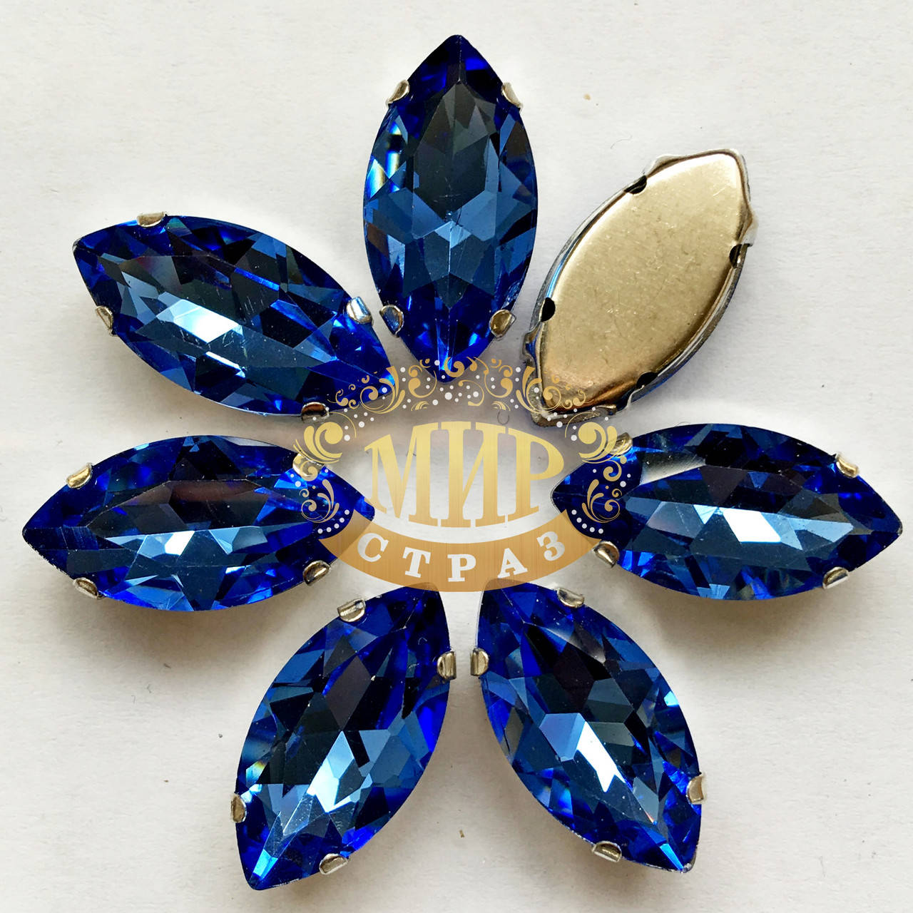 

Cтразы в цапах Лодочка 5х10мм Sapphire 1шт
