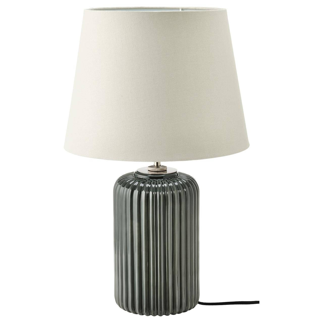 

IKEA SNÖBYAR Настольная лампа, серо-бирюзовая керамика / серая (504.504.01)
