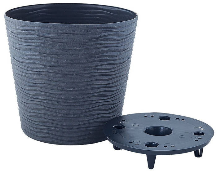 

Вазон "Фьюжн" со вставкой низкий d30*28,5см (гранит), 13л