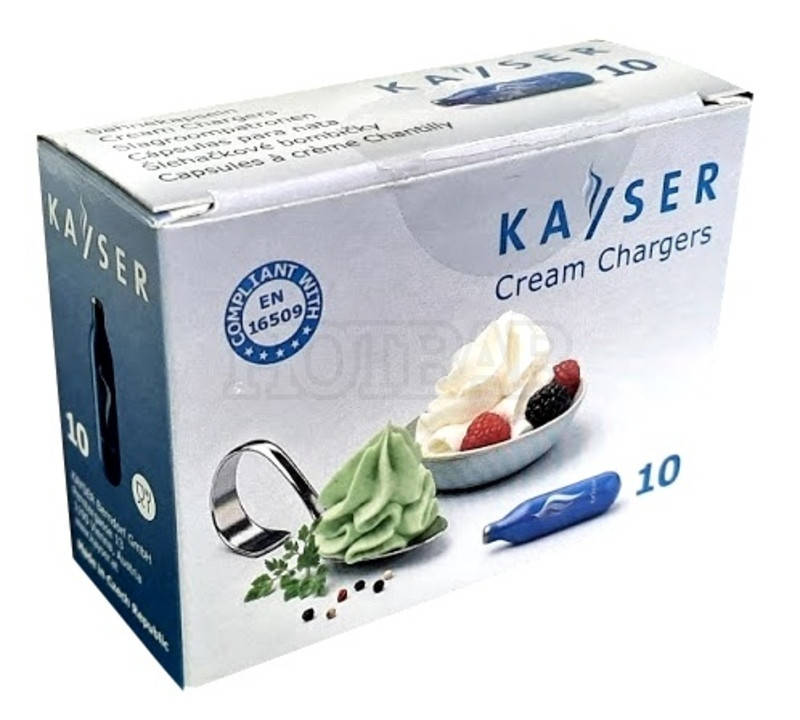 

Капсулы(баллончики) Kayzer для сливок N2O (10шт) 2222