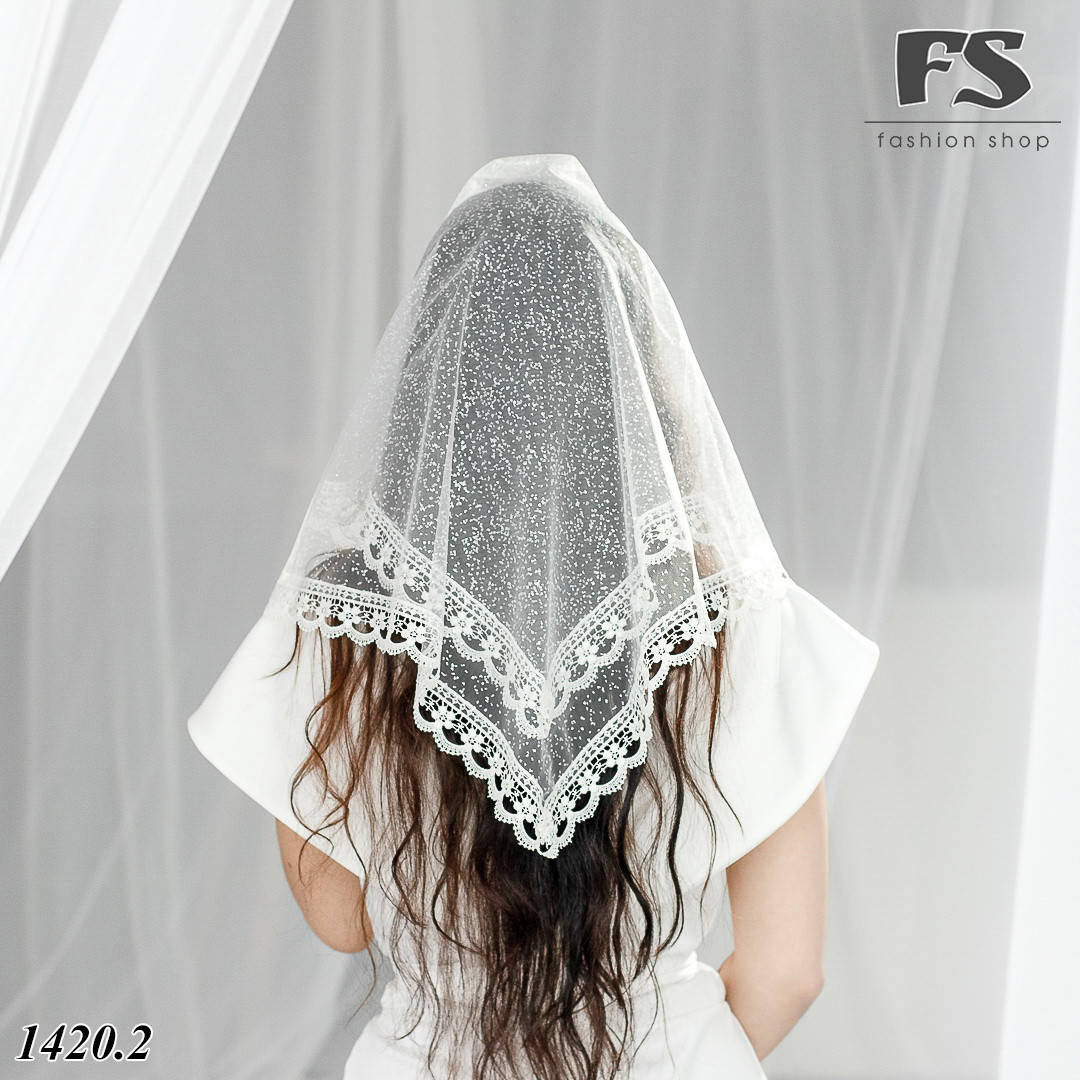 

Платок на свадьбу, на крестины, в церковь на службу Ольга, Белый