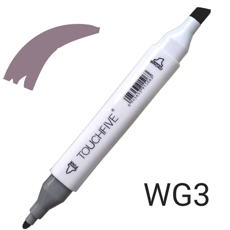 

Маркер двосторонній TouchFive № WG3 Warm Grey (Теплий сірий) (TF2209-WG3), Серый