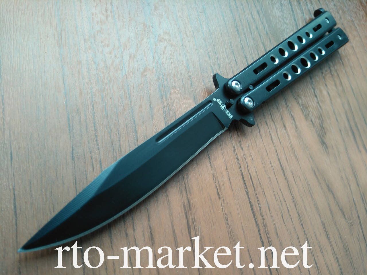 

Нож бабочка (балисонг) черный(Black) Качественная 440 C сталь