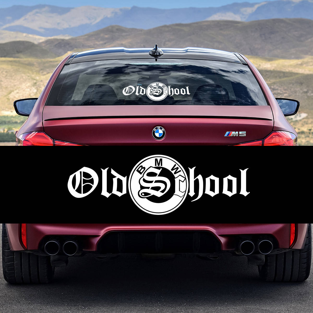 

Old School BMW sticker наклейка на авто 20 см, Белый