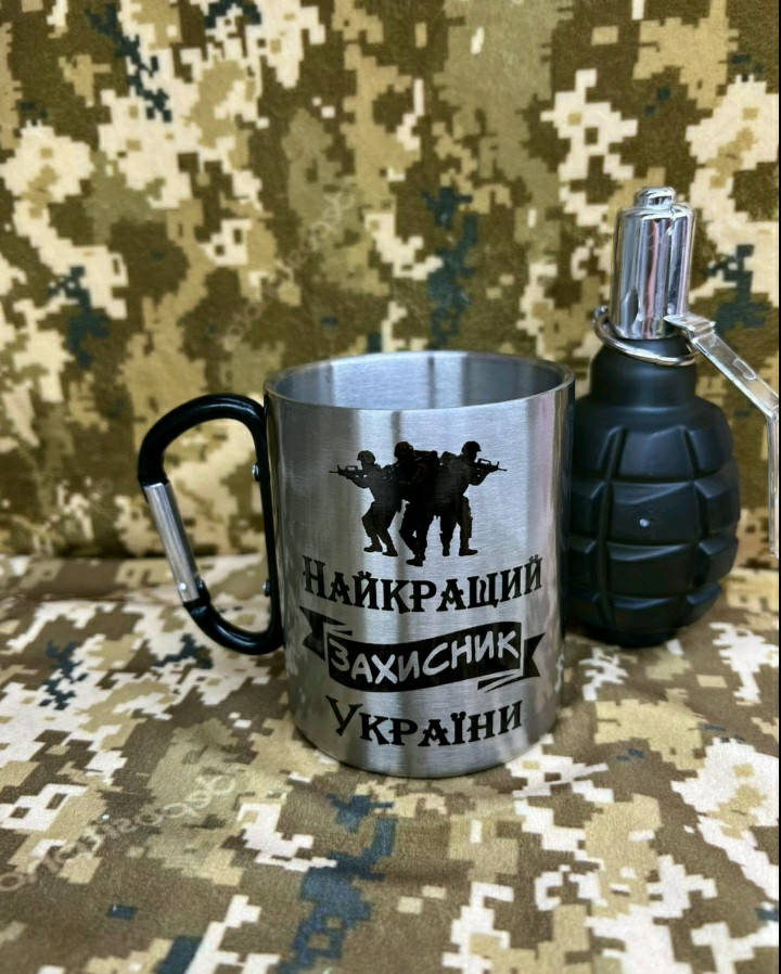 

Чашка металлическая с карабиновой ручкой.7