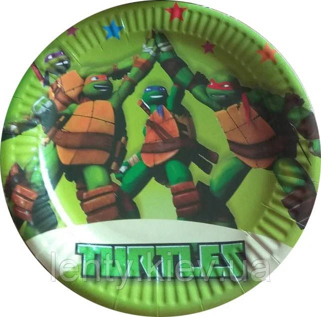 

Тарелки Черепашки Ниндзя 18см. (10 шт) тематические бумажные одноразовые -
