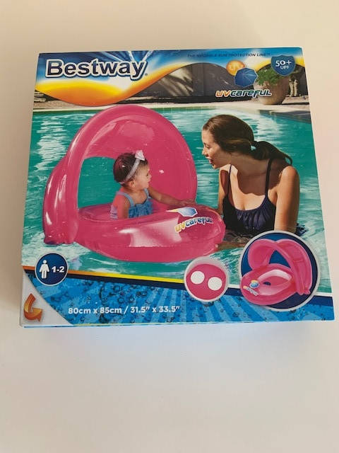 

Надувной детский круг с навесом для девочки