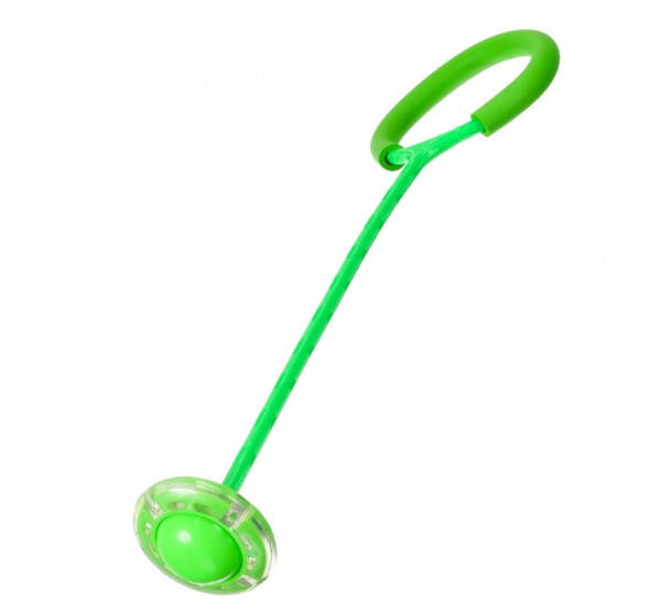 

Светящаяся скакалка крутилка с колесиком на одну ногу | Нейроскакалка Зеленая
