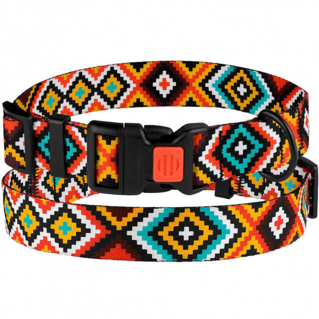 

Ошейник Для Собак BronzeDog Urban Tribal Нейлоновый c Пластиковой Пряжкой 25 мм 43-66 см (53/1375)