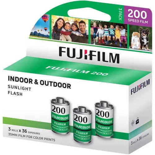 

Цветная фотопленка FUJIFILM 200 200/36 135 35мм негативная FUJI 36 кадров - 3 штуки в упаковке