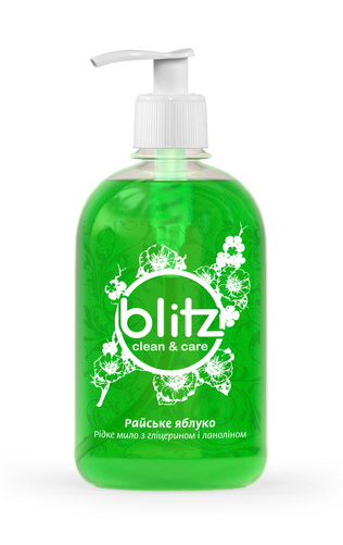 

Мило рідке "BLITZ Райське яблуко" дозатор, 500мл, 15шт\ящ