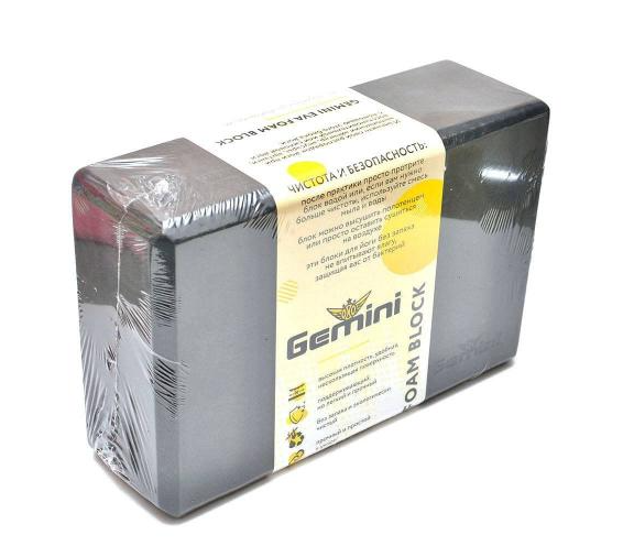 

Блок для йоги Gemini 23х15х7,5 см Черный (GВ001BK)