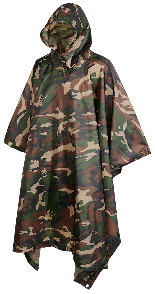 

Пончо Brandit Ripstop Poncho Woodland, Оливковый