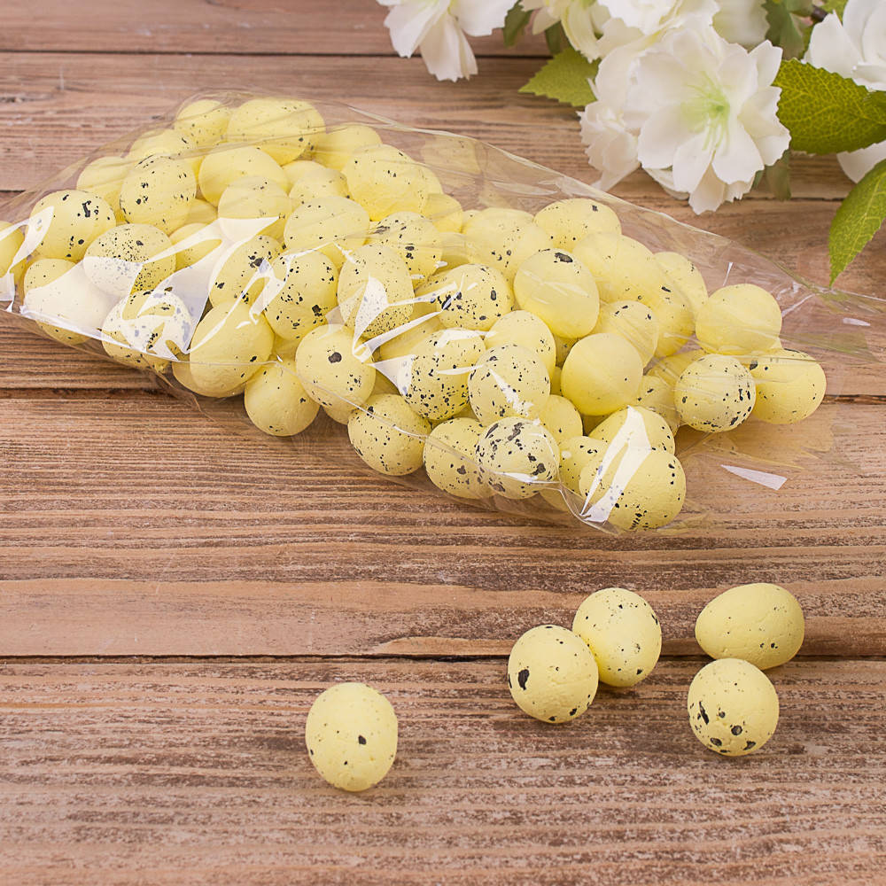 

Яйца перепелиные XS без ленты (2 см) 96 шт, желтые