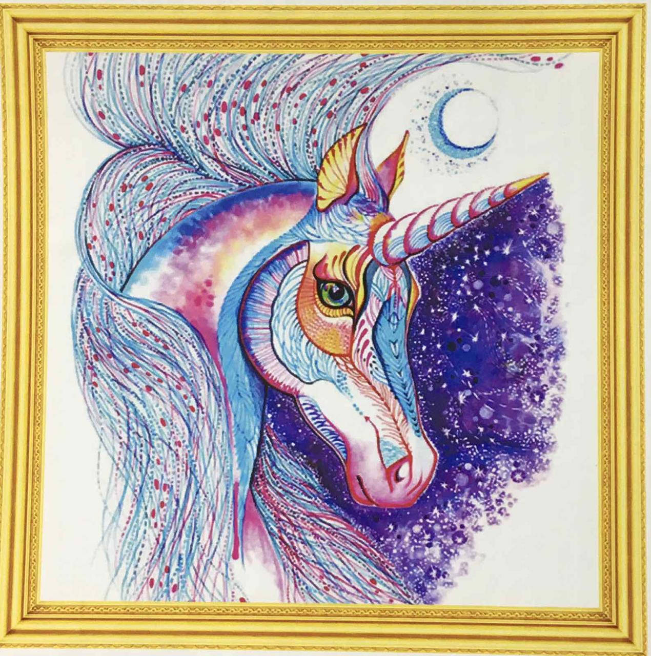 

50*50см Единорог при лунном свете, алмазная живопись, полная выкладка