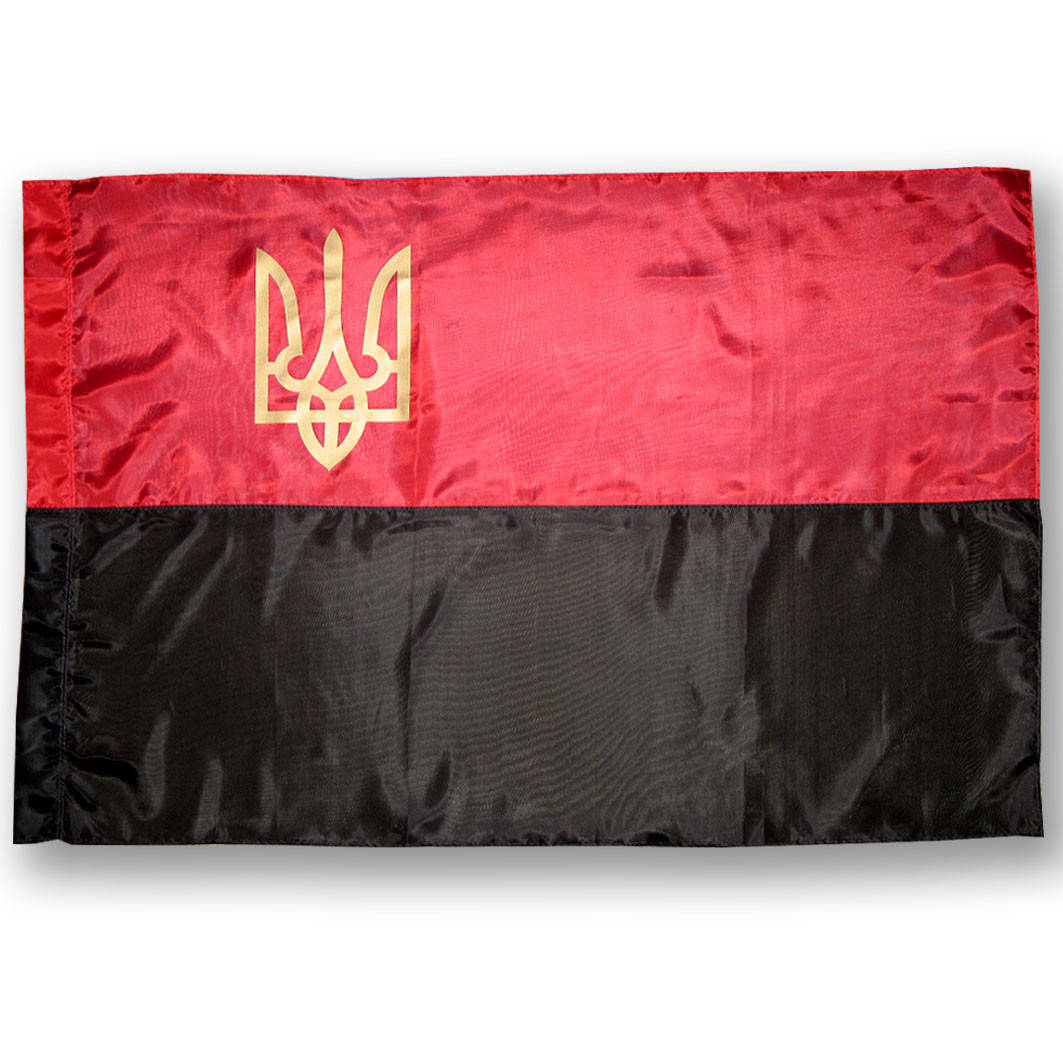 

Флаг ОУН-УПА , прапор ОУН-УПА , с гербом , полиэстер , 135×90 см.