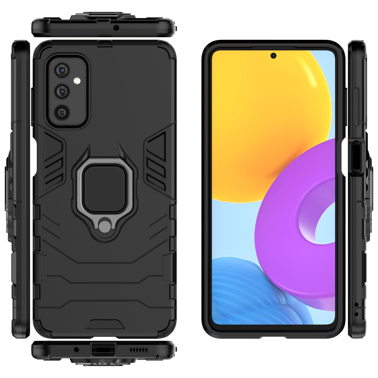 

Бронированный чехол для Samsung Galaxy M52 с кольцом Black, Черный