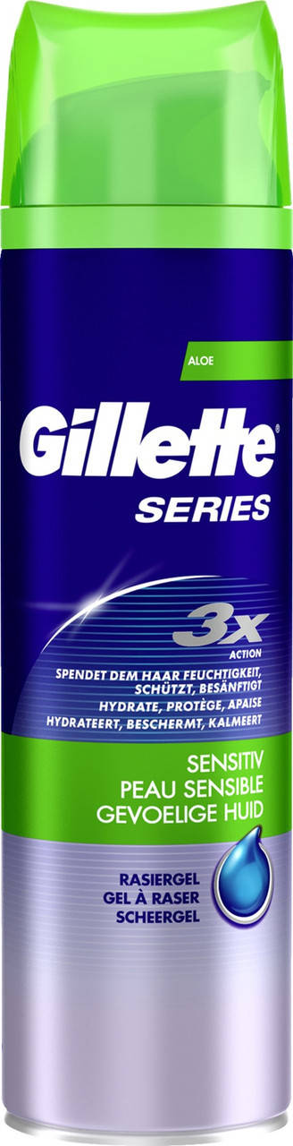 

Гель для гоління чутливої шкіри Gillette Series 3x aloe 200 мл.