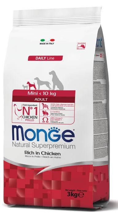 

Monge DOG Mini Adult Chicken для взрослых собак мелких пород, с курицей, 7.5кг