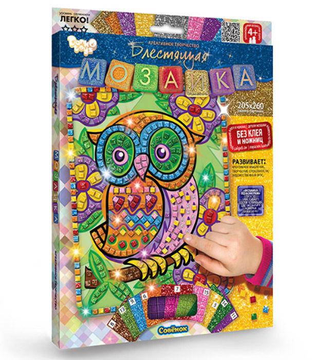 

Набор для творчества DankoToys DT БМ-02-07 Мозаика блестящая Совенок
