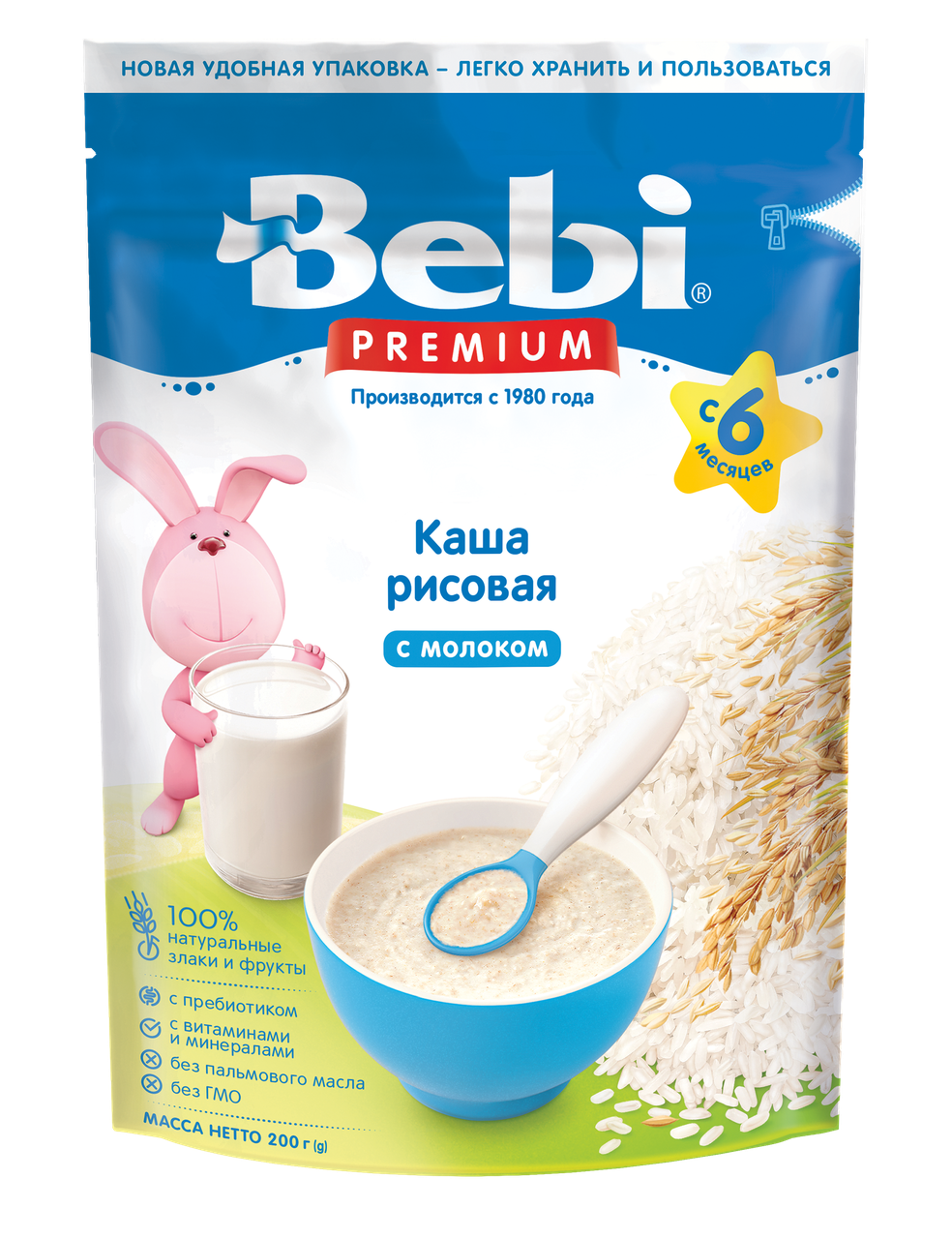 

Каша молочная Рисовая Bebi Premium, 200 г