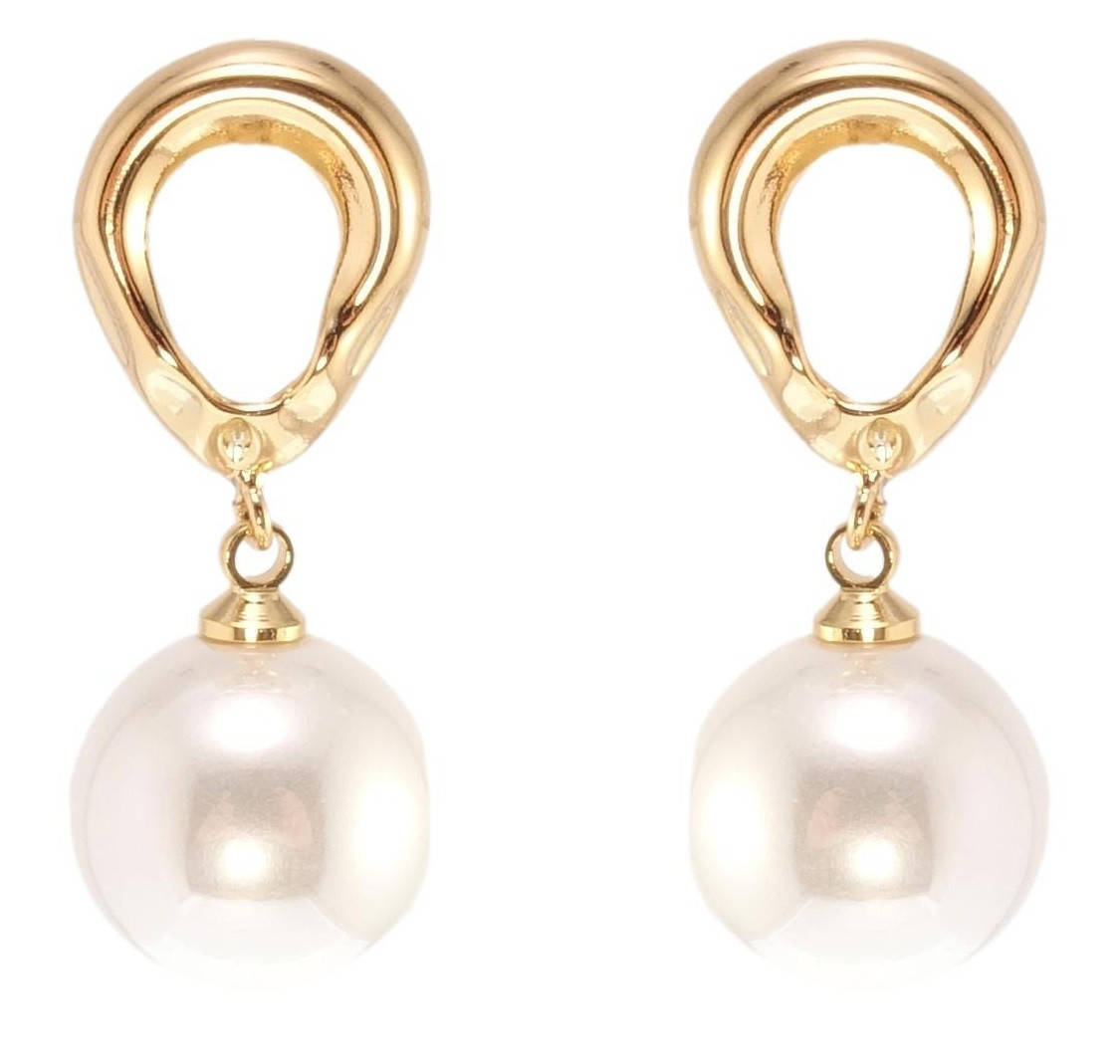 

Серьги Xuping JEAN GOUJON Позолота 18K подвески на гвоздиках "Капельки с жемчужными бусинами" ø 13мм