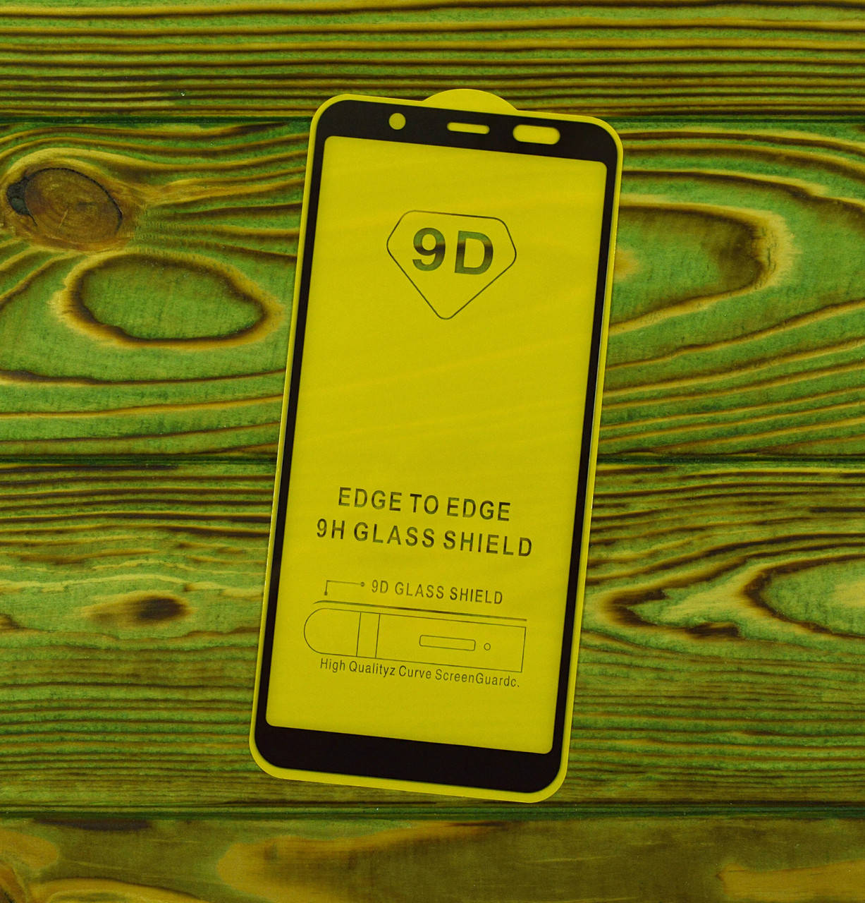 

Защитное стекло на экран Samsung A6 Plus 2018 клей по всей поверхности, Черный