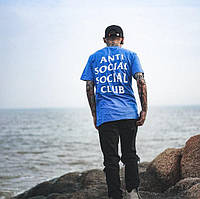 Синя футболка logo anti social social club