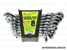 Набір ключів ріжково-тріскачувальних 8 шт. з карданом 8-19 мм. ALLOID НК-2081-8K