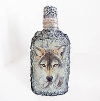 Подарочное оформление бутылки "Волк" Подарок мужчине охотнику.