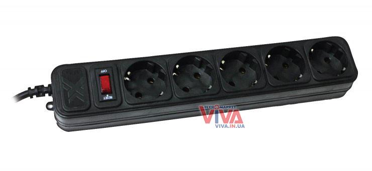 Мережевий фільтр Maxxter SPM5-G-6B Black 1.8 м