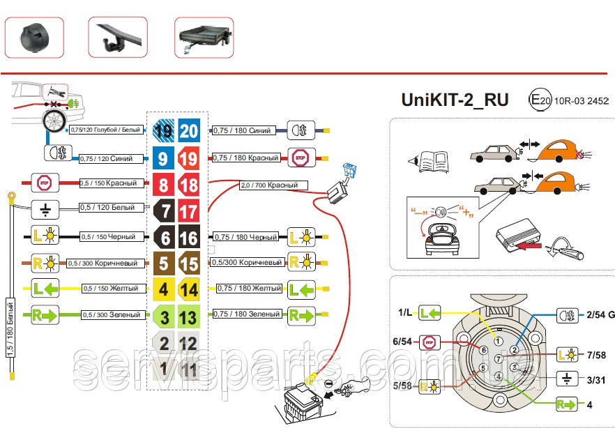 Блок (модуль) узгодження фаркопа універсальний на 7 контактів Unikit - фото 3 - id-p28077485