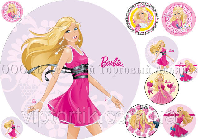 Друк їстівного фото — Ø21 — Вафельний папір — Барбі No5, фото 1