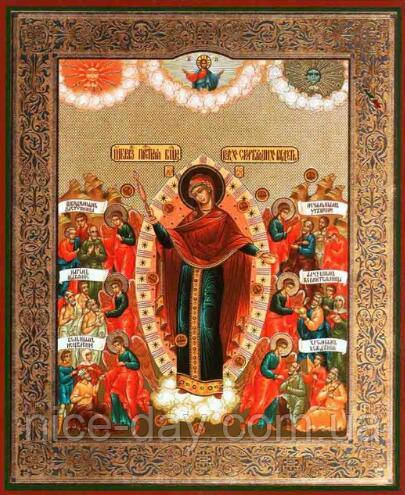 Картина для малювання камінням Diamond painting Алмазна вишивка ікони "Богородиці всім тішимо радість", фото 1