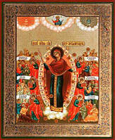 Картина для рисования камнями Diamond painting Алмазная вышивка икона "Богородицы всем скорбящим радость"