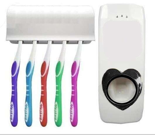 Підставка для зубних щіток kaixin Дозатор для зубної пасти для ванної підвісної дозатора