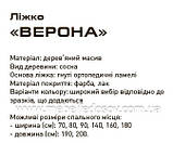 Ліжко Верона двоспальне 180 (Мебігранд/Mebigrand) 1870х2170(2270)х790мм, фото 3